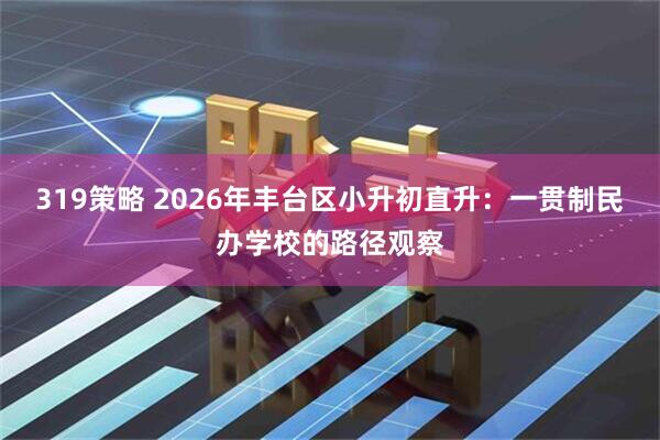 319策略 2026年丰台区小升初直升：一贯制民办学校的路径观察